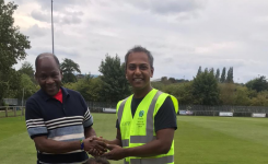 Youth football kits and trophies donated to Tanzania football coach